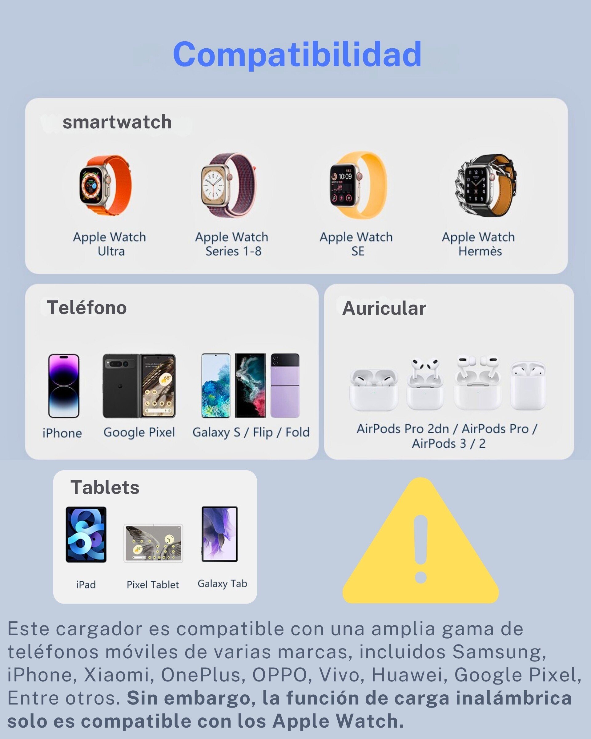 Cargador múltiple compatible con Apple Watch - 2