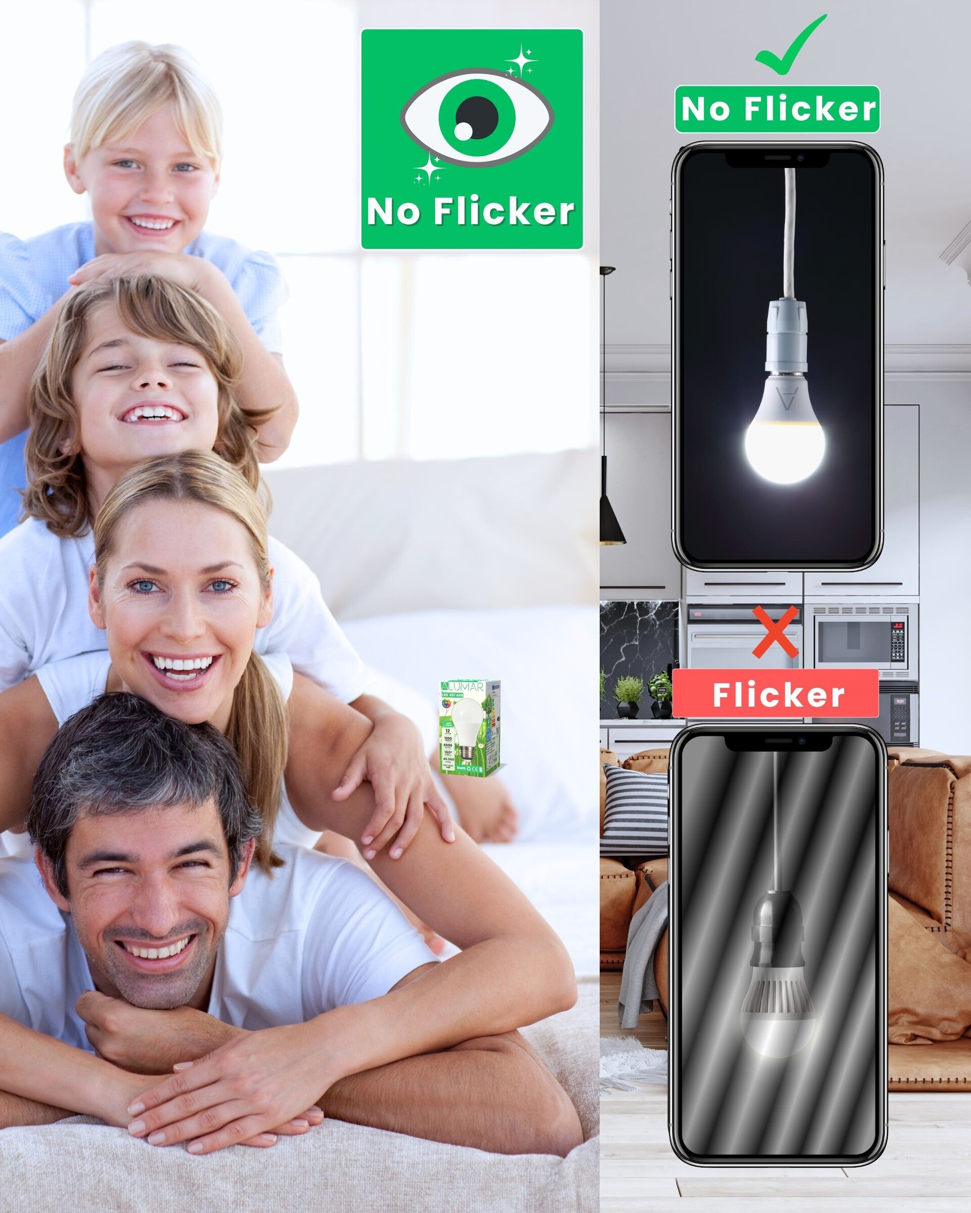 Bombillas LED E27 A60 Luz Blanco Frío 6500K de 12W - 6