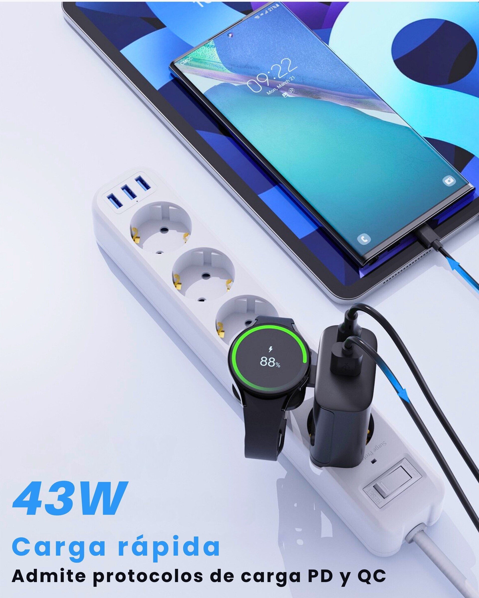 Cargador múltiple compatible con Samsung Galaxy Watch - 3