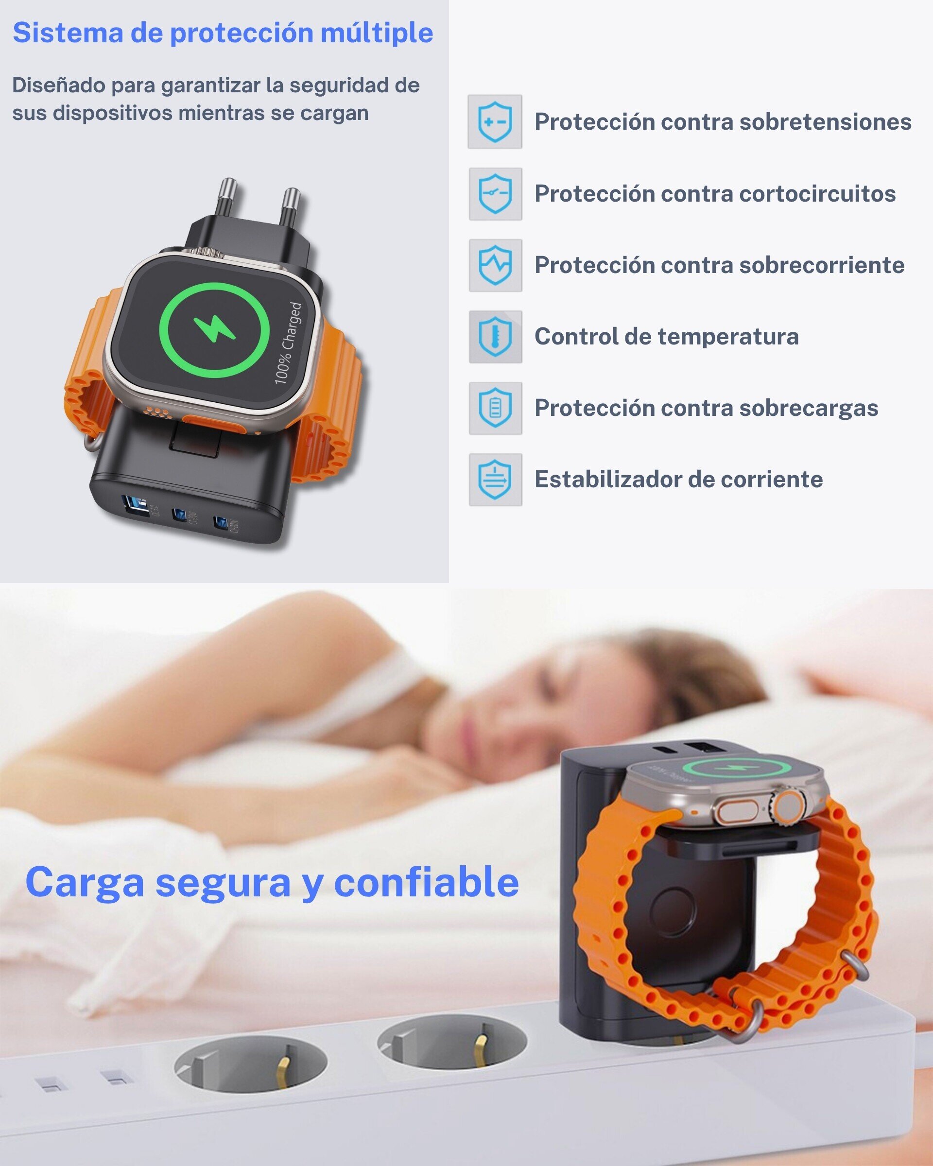 Cargador múltiple compatible con Apple Watch - 6