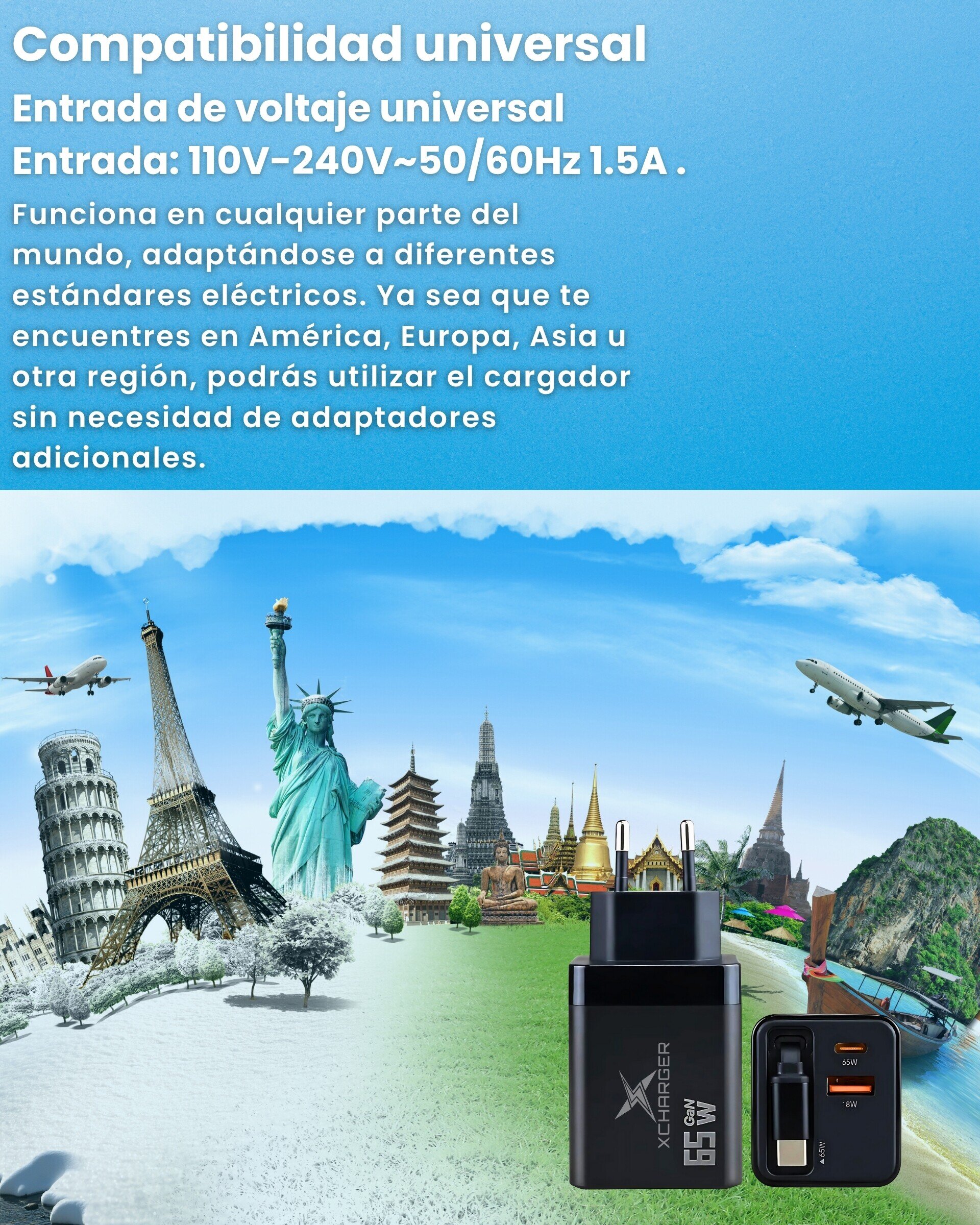 Cargador retráctil  65W multifunción - 9