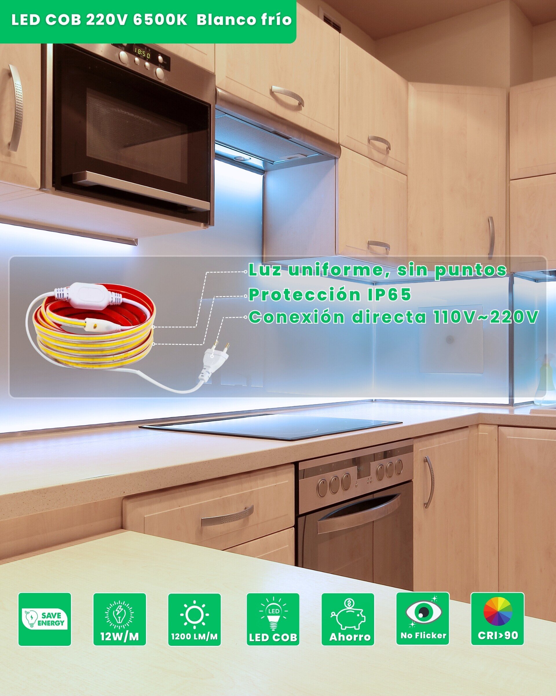 Tira LED COB 220V Conexión directa sin transformador - 5