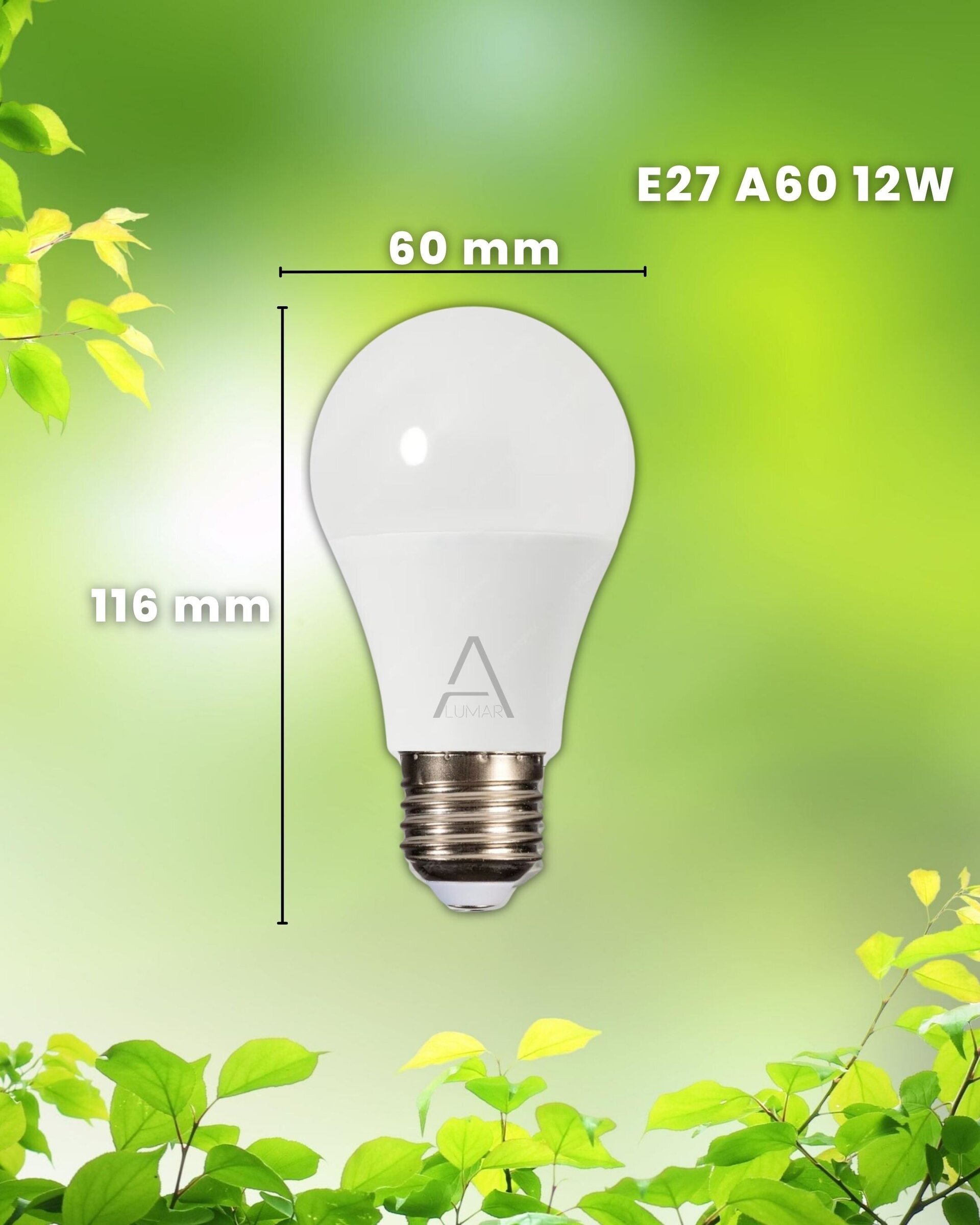 Bombillas LED E27 A60 Luz Blanco Frío 6500K de 12W - 8