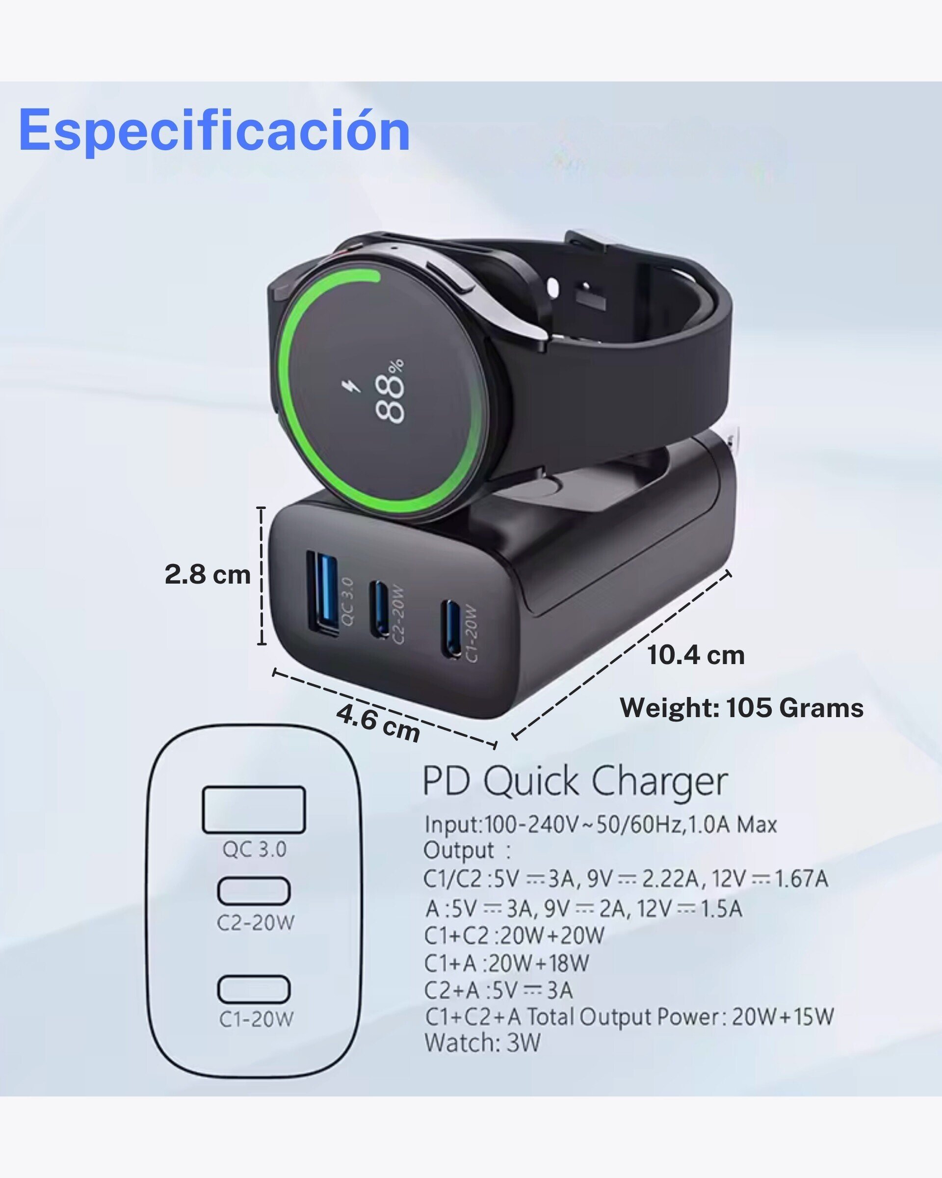 Cargador múltiple compatible con Samsung Galaxy Watch - 11