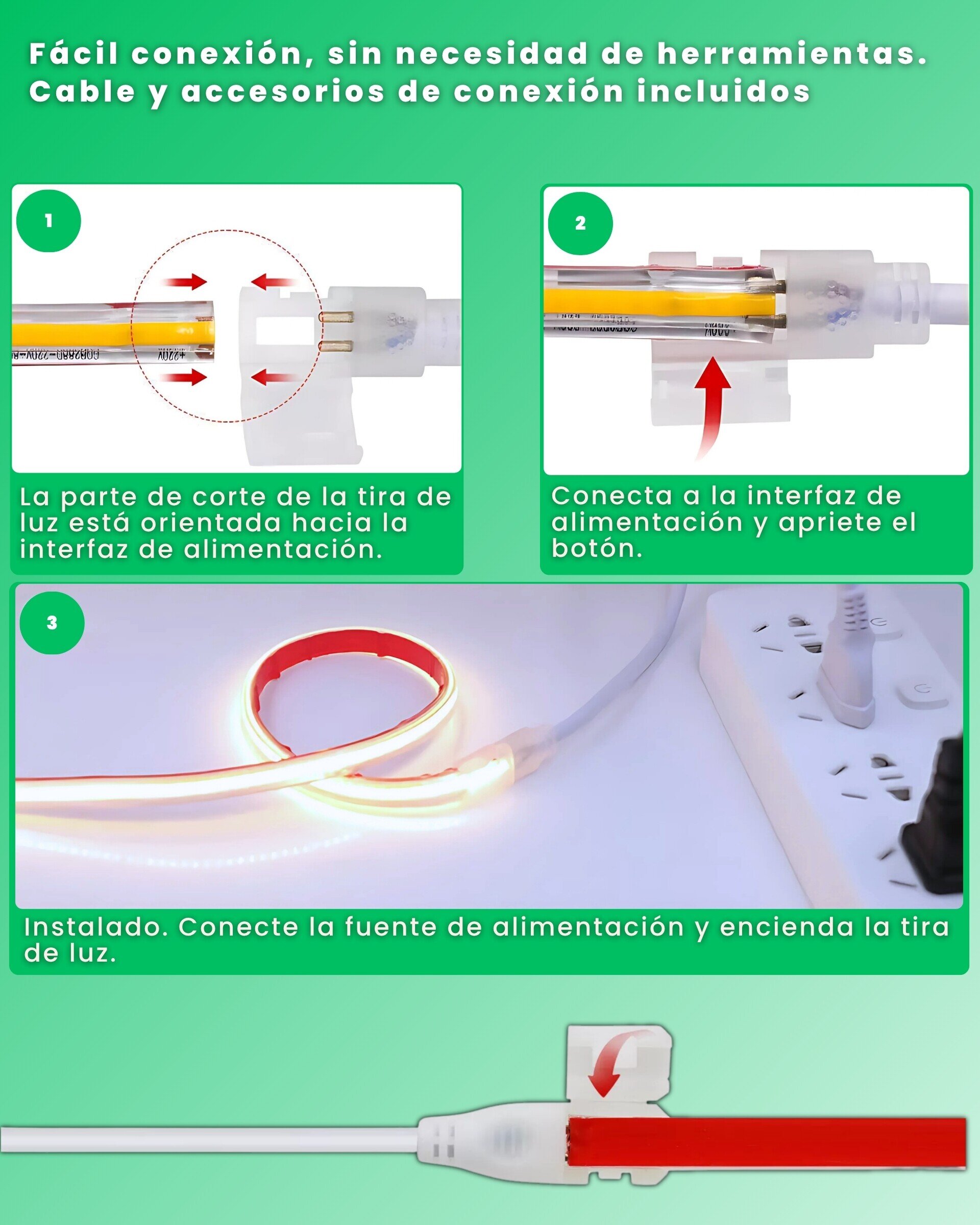 Tira LED COB 220V Conexión directa sin transformador - 9
