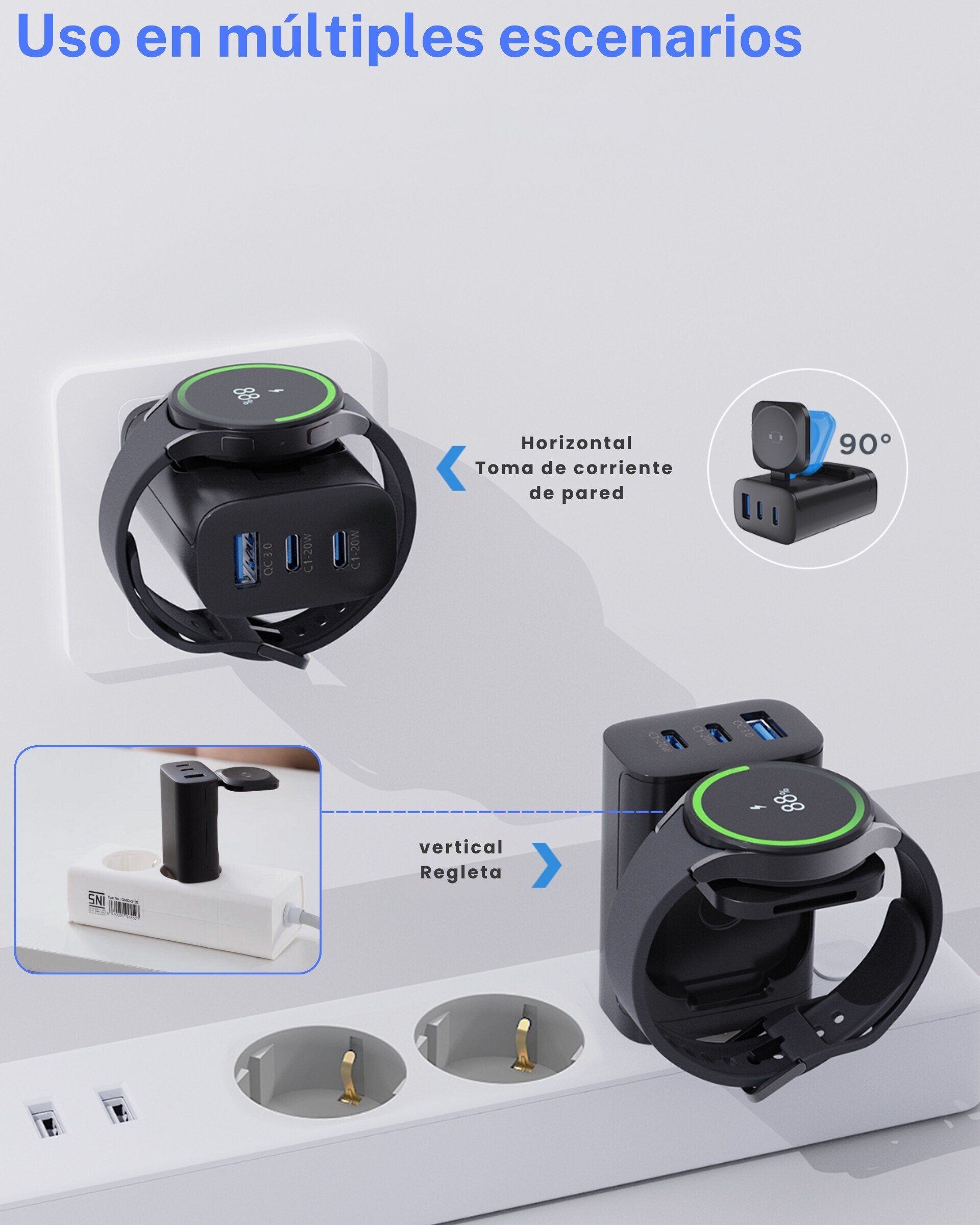Cargador múltiple compatible con Samsung Galaxy Watch - 6