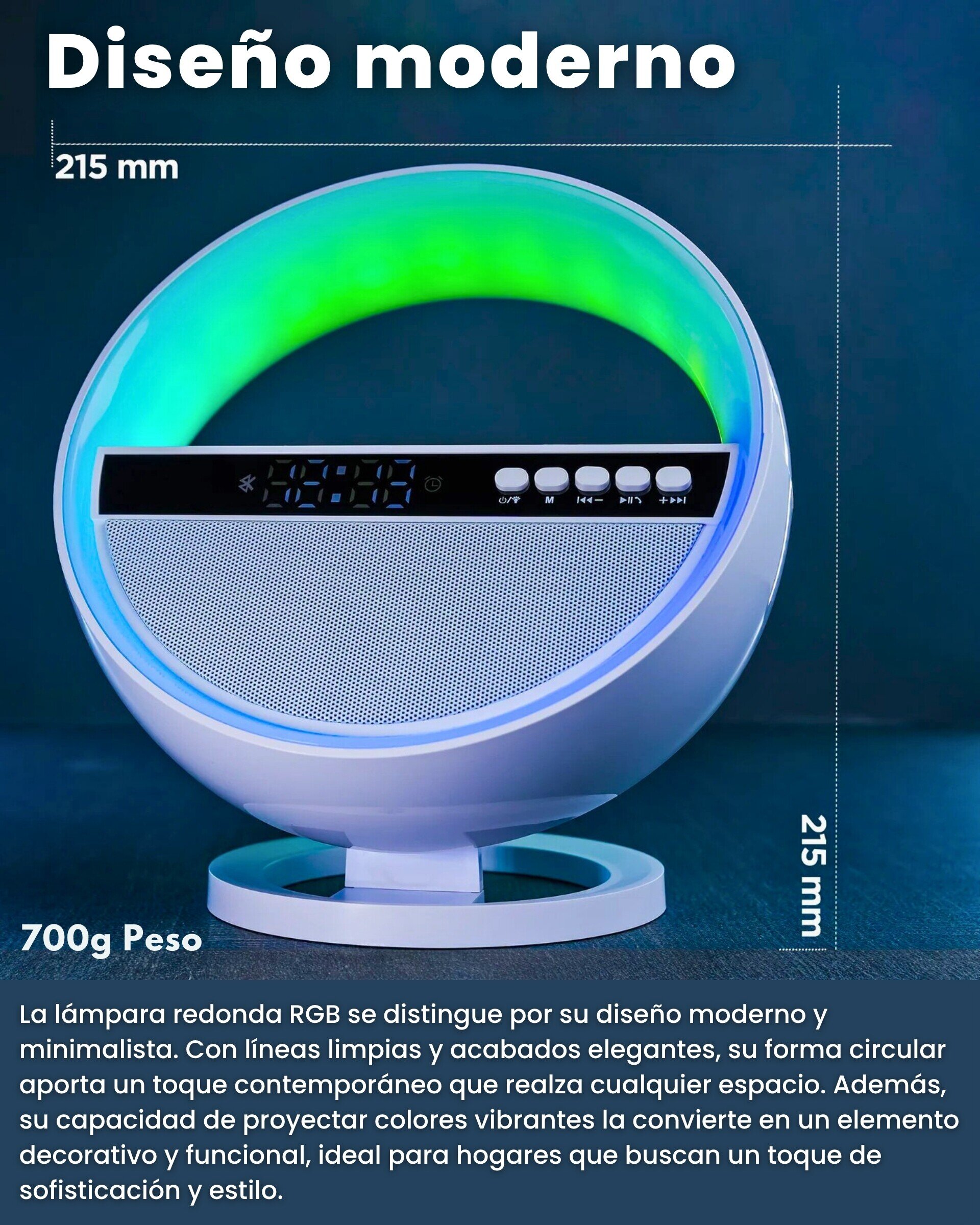 Lámpara de mesa multifunción LED RGB 6 en 1 Grande O - 8
