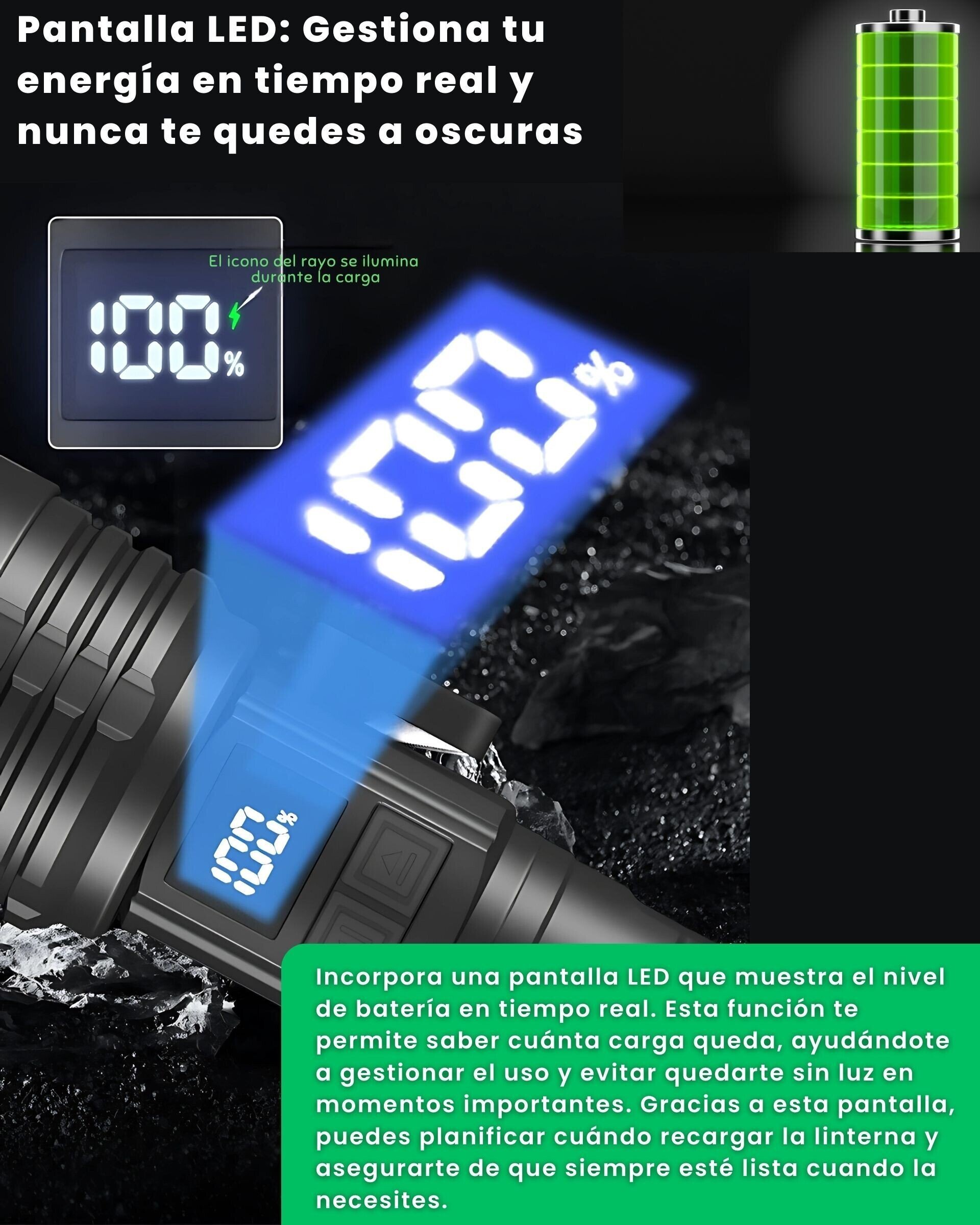 Linternas LED alta potencia XHP-70.2 táctica militar - 12
