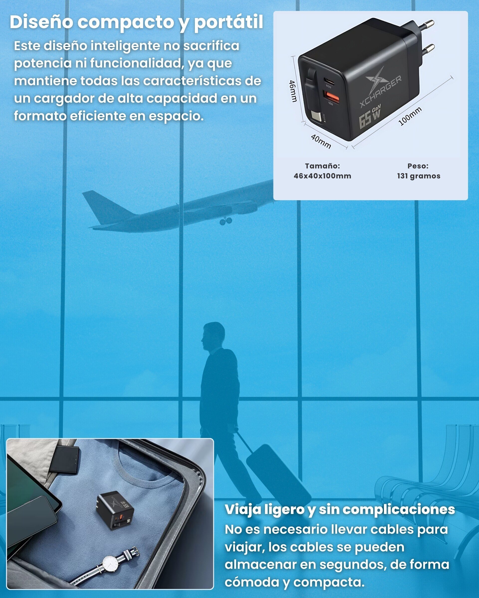 Cargador retráctil  65W multifunción - 10