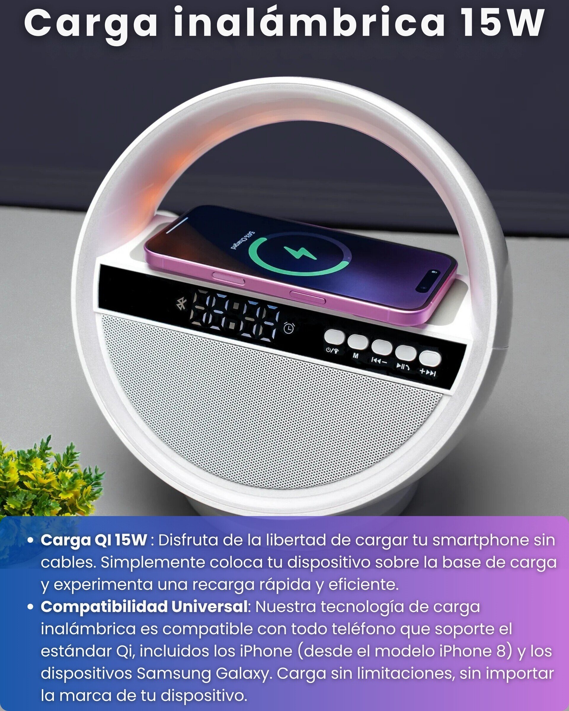 Lámpara de mesa multifunción LED RGB 6 en 1 Grande O - 11