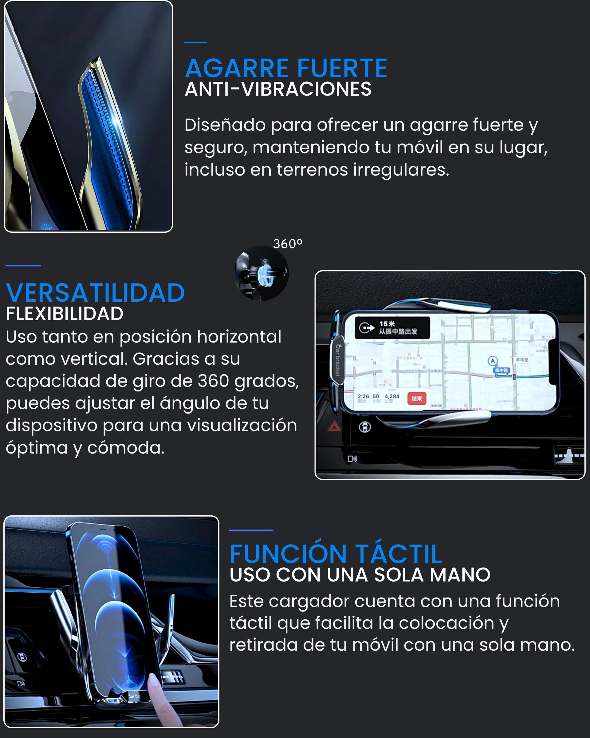Cargador Inalámbrico para el coche QI 15W XCharger - 6