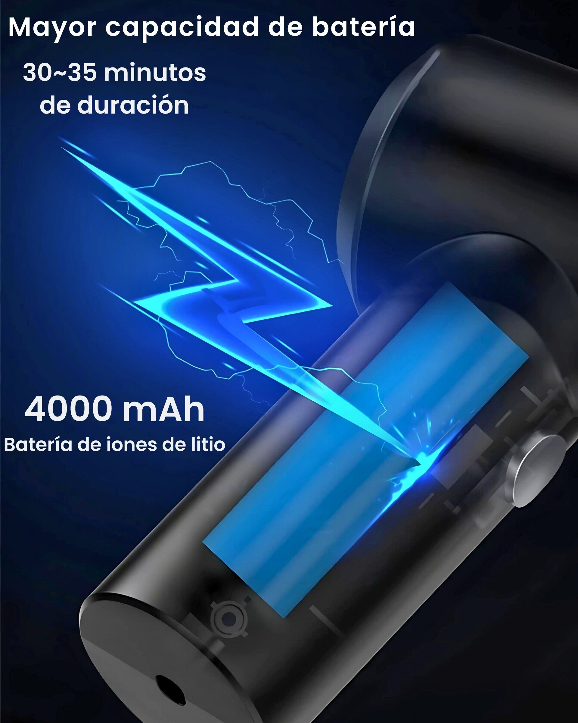 Aspirador y soplador de mano portátil para coche y PC sin cables - 4