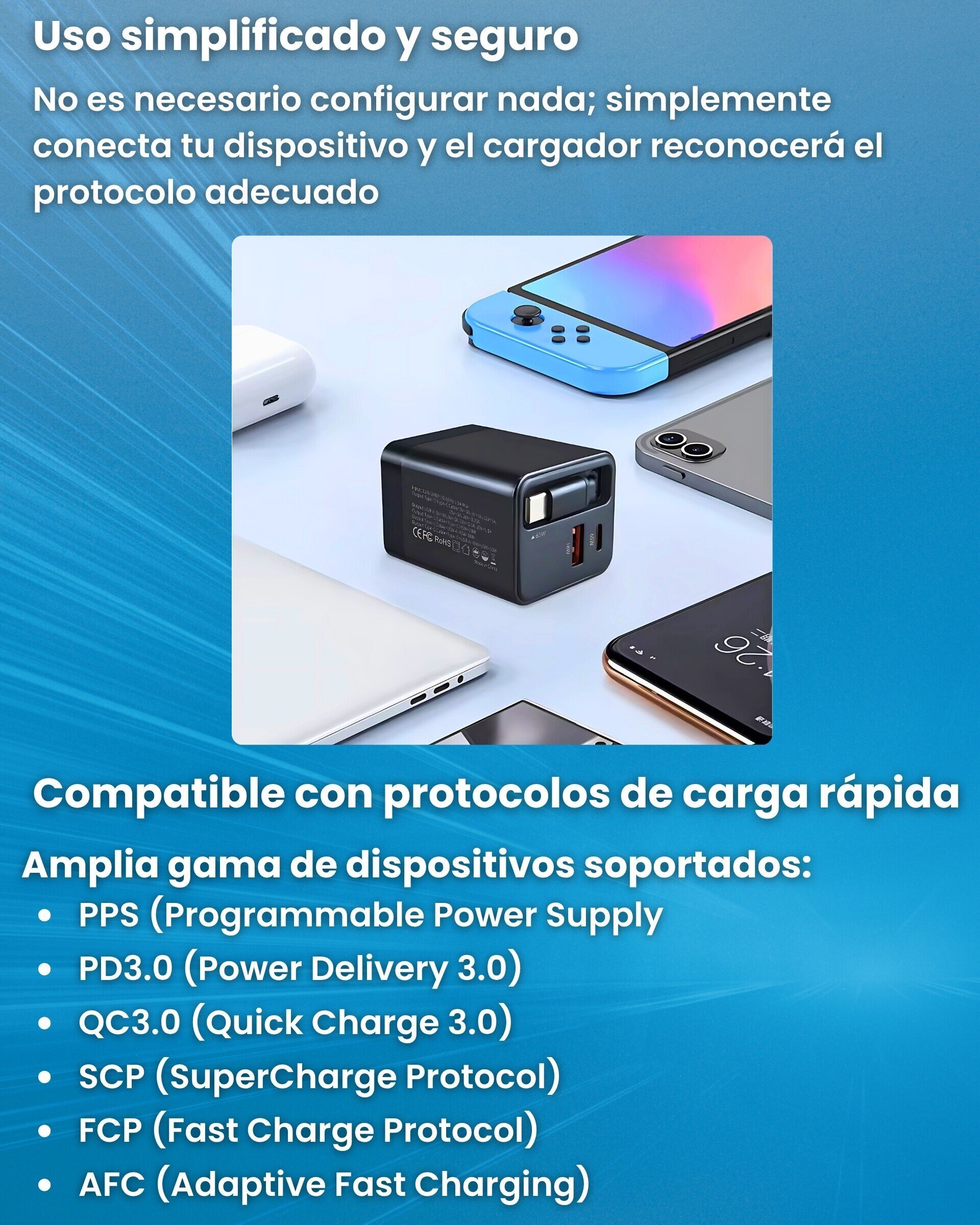Cargador retráctil  65W multifunción - 6