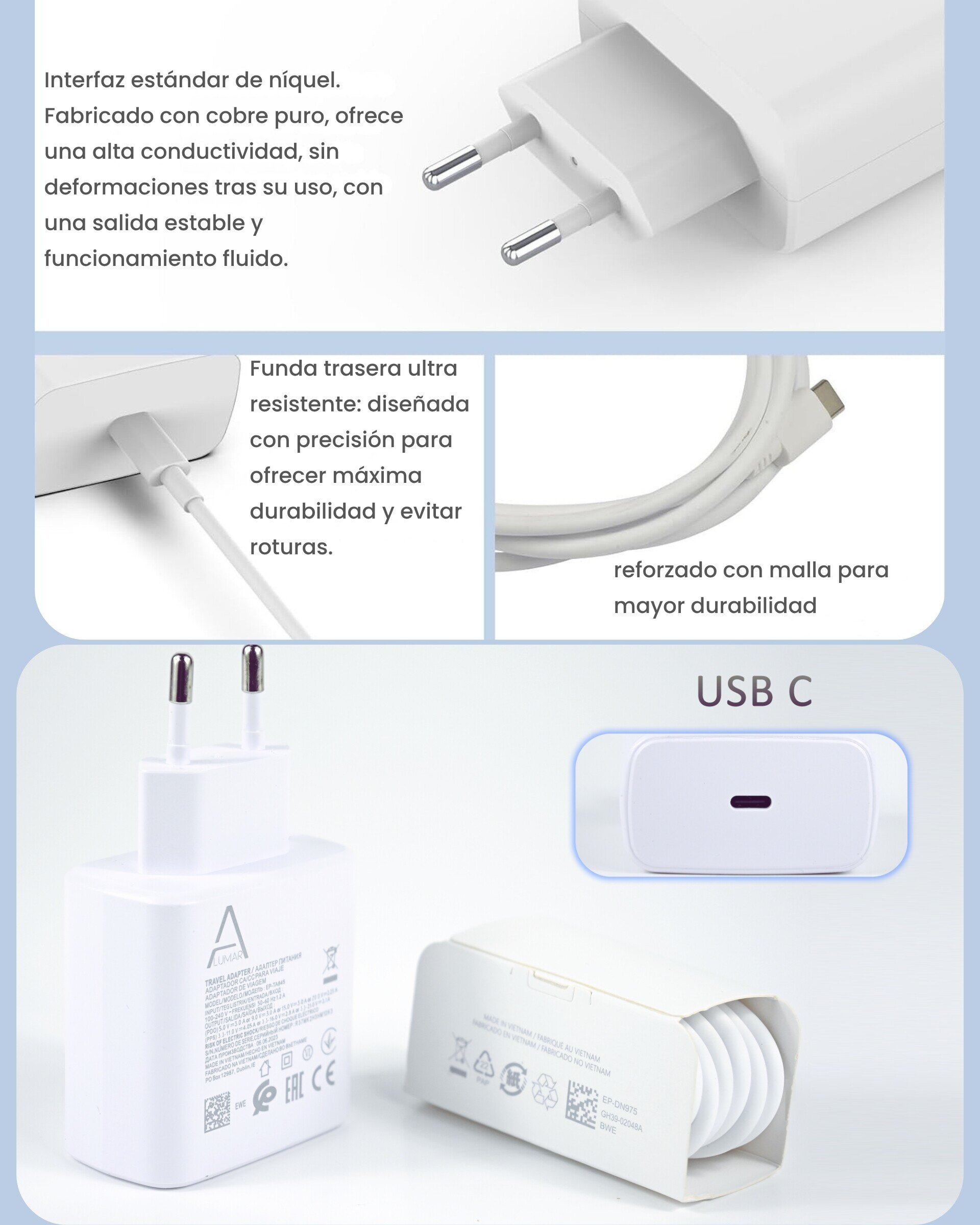 Cargador 45W Carga Rapida para Samsung Galaxy - 6