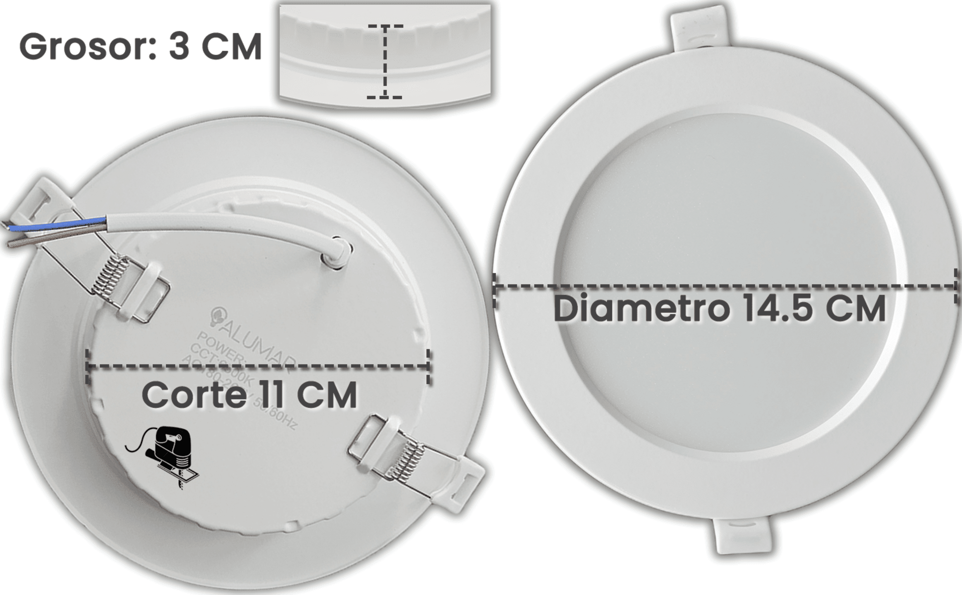 Downlight LED 12W 6500K Blanco frío 1100 Lúmenes, controlador integrado - 2