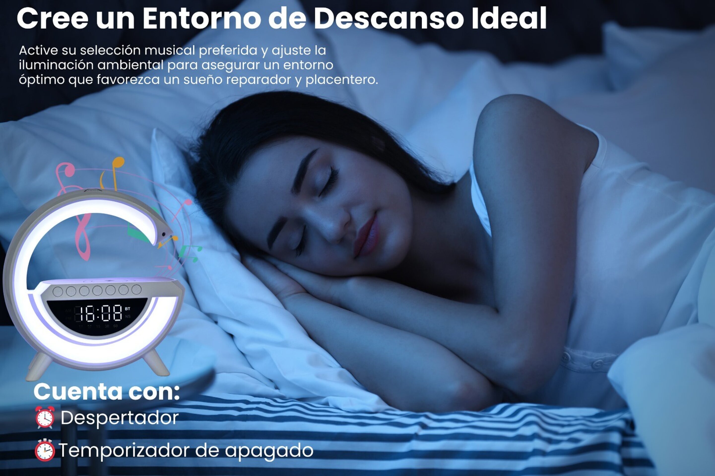 Lámpara de mesa multifunción LED RGB 6 en 1 Grande G - 6