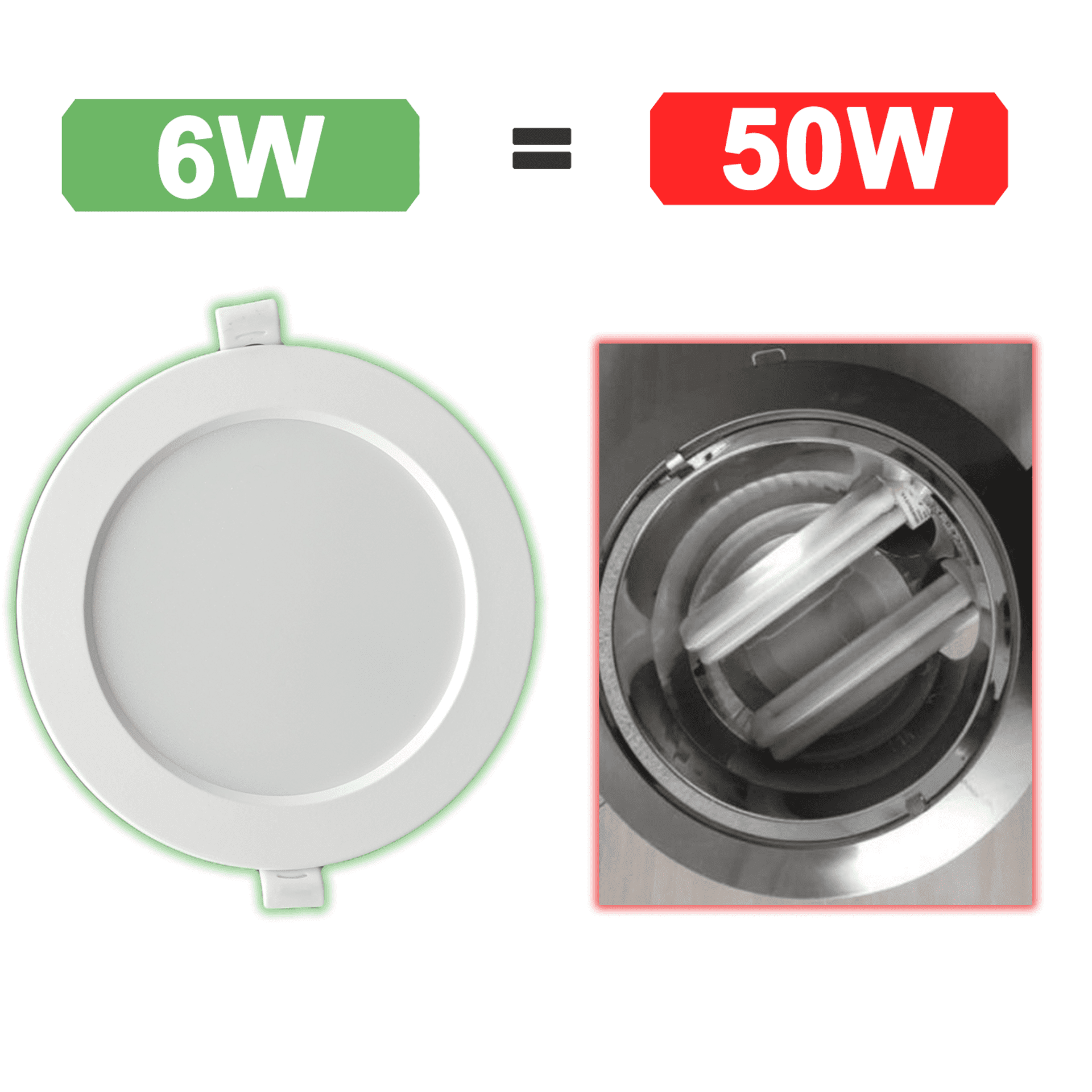 Downlight LED 6W 6500K Blanco frío 560 Lúmenes, controlador integrado - 6