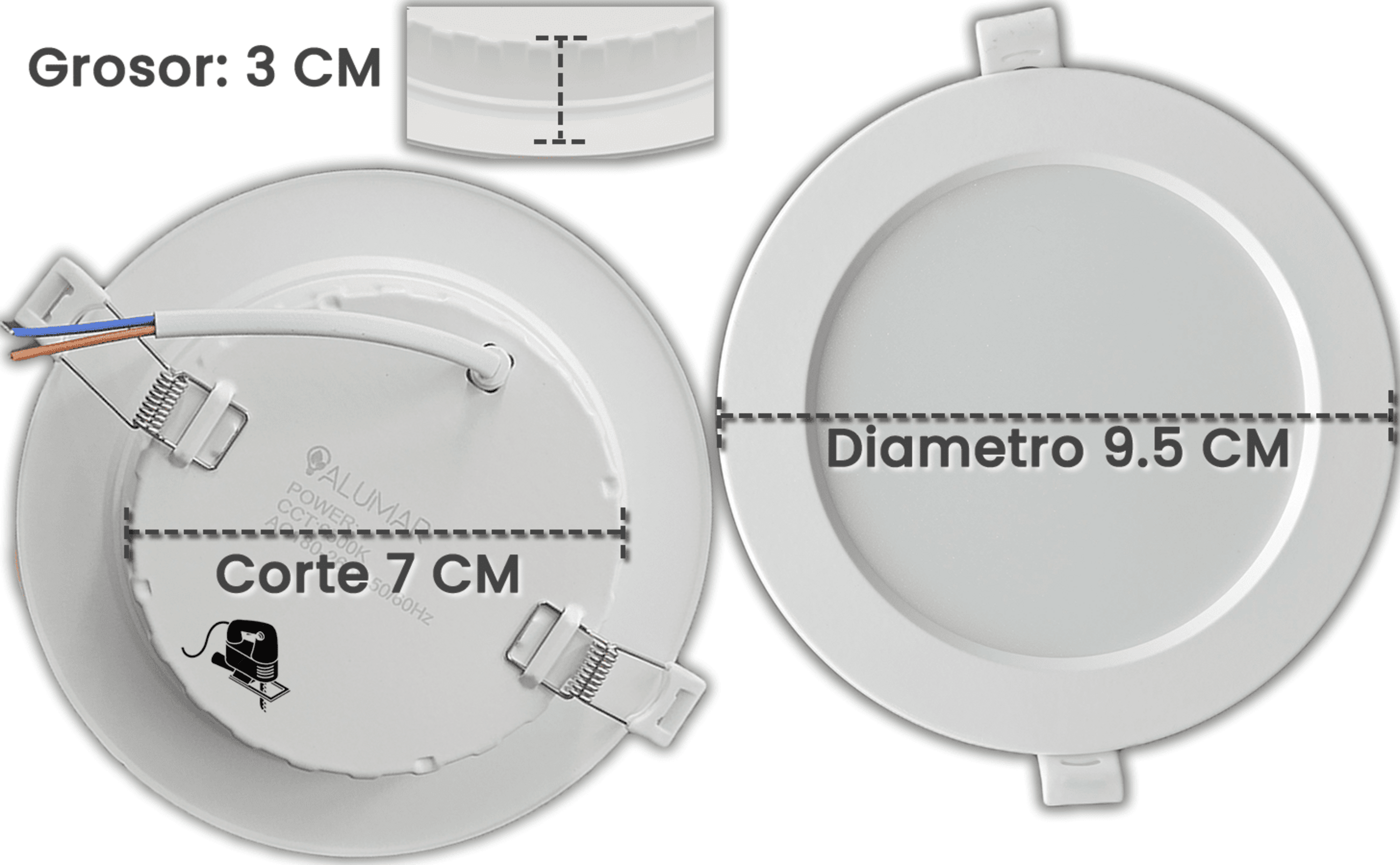 Downlight LED 6W 6500K Blanco frío 560 Lúmenes, controlador integrado - 2