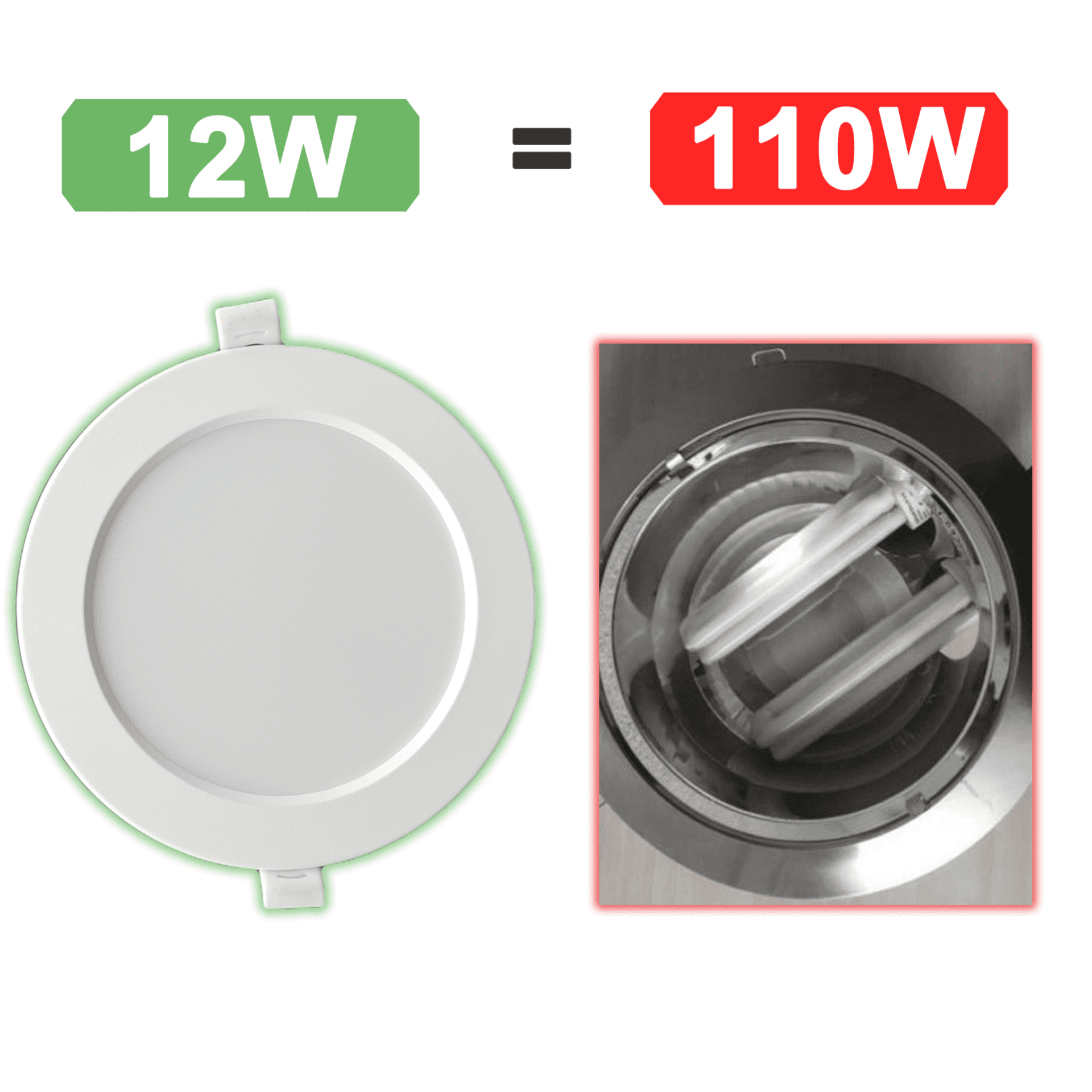 Downlight LED 12W 6500K Blanco frío 1100 Lúmenes, controlador integrado - 4